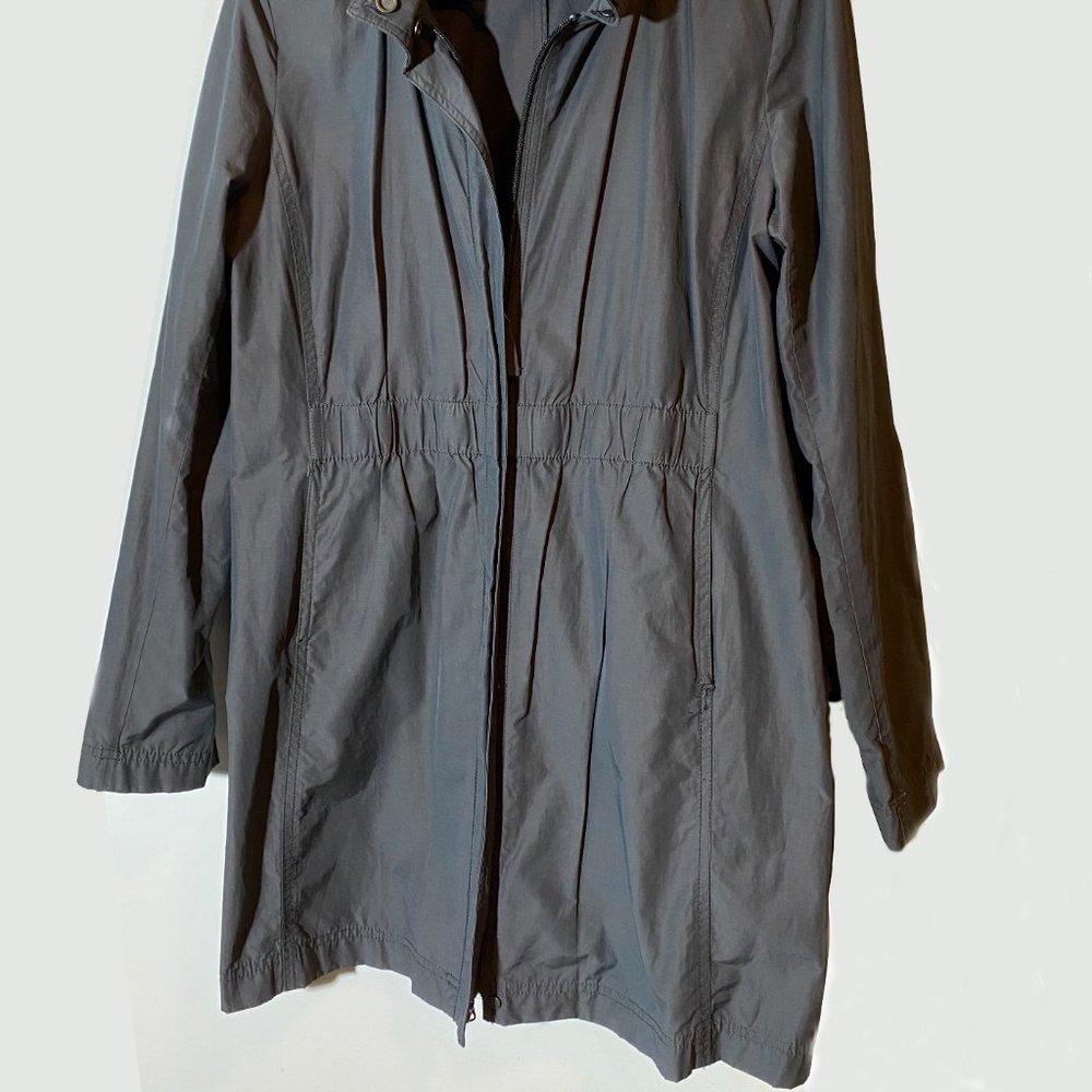 Eileen Fisher Grey Zippered Nylon Jacket  / Windbreaker